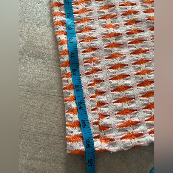 ❤️2/$50❤️[S] Zara Jaquered White Orange Pink Crochet Textured Wide Leg Pant - Picture 10 of 13